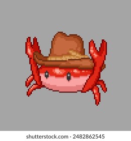 Cowboy crab, pixel art meme