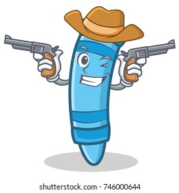 Cowboy crayon character cartoon style