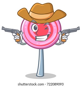 Cowboy cute lollipop character cartoon