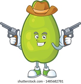 Cowboy cute papaya on a white background