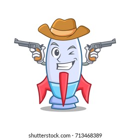 Cowboy cute rocket character cartoon