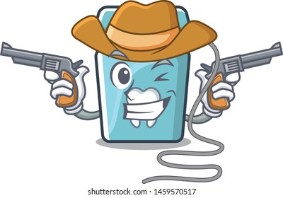 Cowboy dental floss isolated with the character