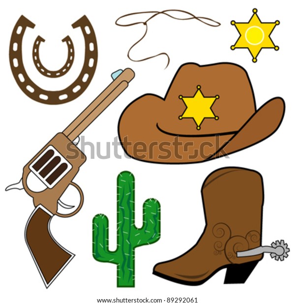 Cowboy Design Elements Stock Vector (Royalty Free) 89292061