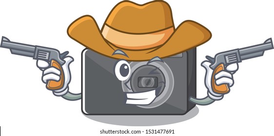 Cowboy digital camera in the cartoon shape
