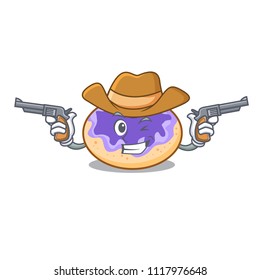 Cowboy donut blueberry character cartoon