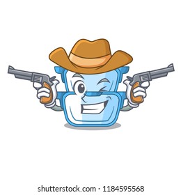 Cowboy double boiler for the gas cooker cartoon