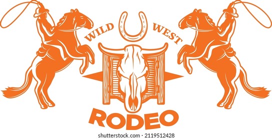 Cowboy Drawing Vector Logo Illustration Stock Vector (Royalty Free ...