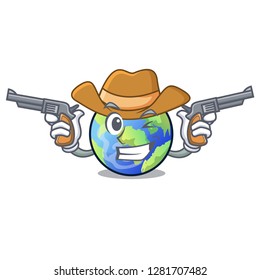 Cowboy earth in the shape on character