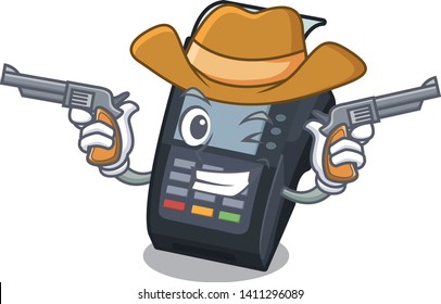 Cowboy EDC machine is above cartoon chair