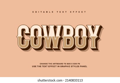Cowboy Editable Text Effect Template