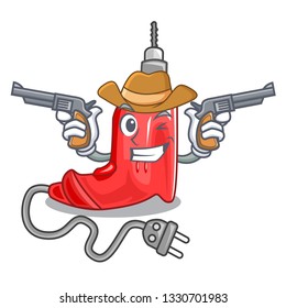 Cowboy electric drill in the cartoon shape