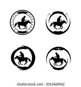 Cowboy emblem logo collection set