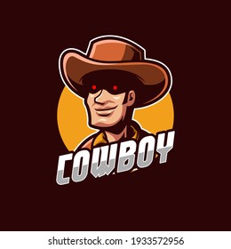 Cowboy E-sports Mascot Logo Template