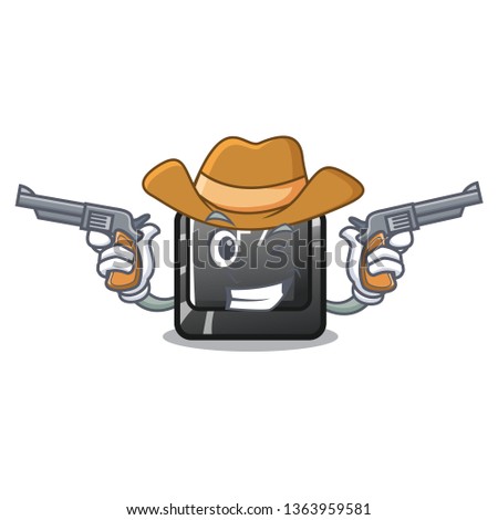 Cowboy f7 button installed on cartoon keyboard