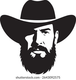 Cowboy Face Icon Set Western Character Design for Graphic and Web Use