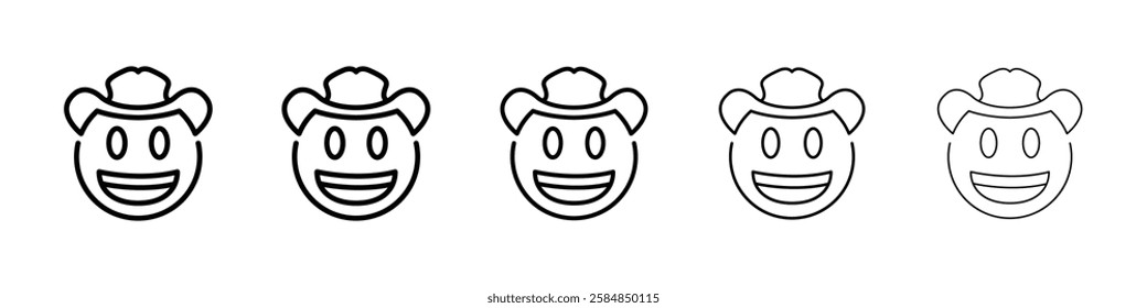 Cowboy face icon Vector logo sign
