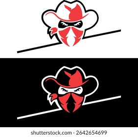 ilustração do arquivo vetor do logotipo do cowboy face