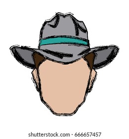 cowboy face portrait of strong man