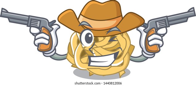 Cowboy fettucine isolated with in the mascot