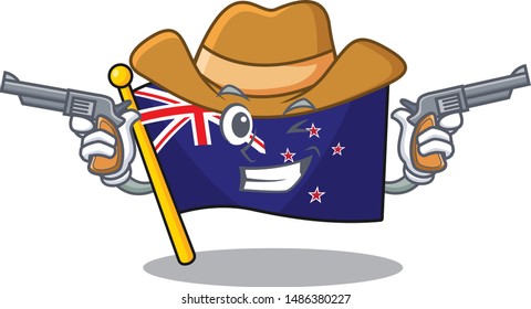 Cowboy flag new zealand on the mascot