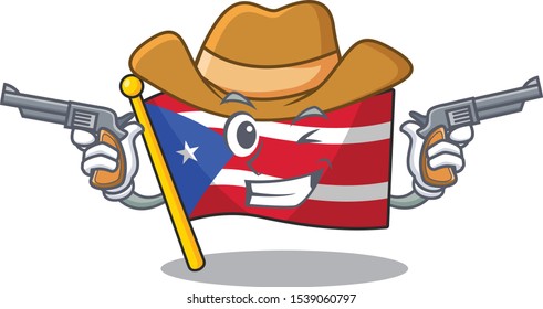 Cowboy flag puerto rico in the cartoon