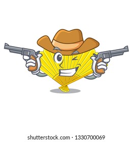 Cowboy folding cartoon fan in the bag