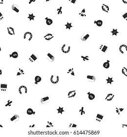 Cowboy freehand drawings seamless pattern. Wild west pattern in doodle style. Hand drawn elements doodles design for wallpapers, wrapping, textile prints, backgrounds. Vector illustration.