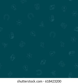 Cowboy freehand drawings seamless pattern. Wild west pattern in doodle style. Hand drawn elements doodles design for wallpapers, wrapping, textile prints, backgrounds. Vector illustration.