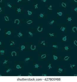 Cowboy freehand drawings seamless pattern. Wild west pattern in doodle style. Hand drawn elements doodles design for wallpapers, wrapping, textile prints, backgrounds. Vector illustration.
