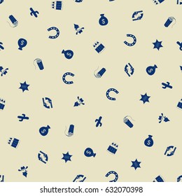 Cowboy freehand drawings seamless pattern. Wild west pattern in doodle style. Hand drawn elements doodles design for wallpapers, wrapping, textile prints, backgrounds. Vector illustration.
