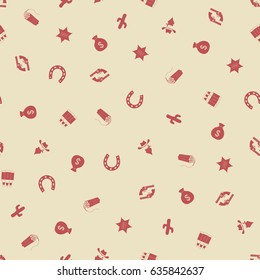Cowboy freehand drawings seamless pattern. Wild west pattern in doodle style. Hand drawn elements doodles design for wallpapers, wrapping, textile prints, backgrounds. Vector illustration.