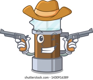 Cowboy french press isolated with the character