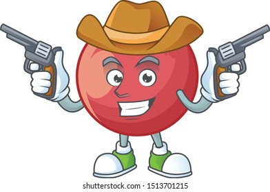 Cowboy fresh velvet apple in cartoon mascot