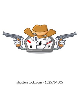 Cowboy gasoline indicator in the character shape