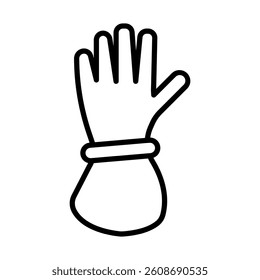 Cowboy Gloves Vector Line Icon Design
