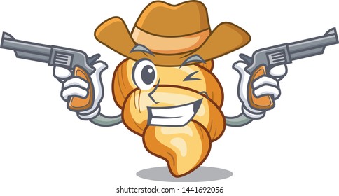 Cowboy gnocchi pasta isolated in the character