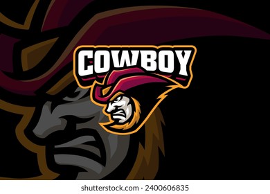 cowboy golden beard mascot logo design for sport gaming team