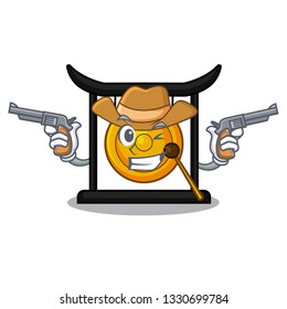 Cowboy goldeng gong in the character shape