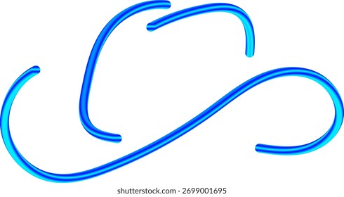 Elementos gráficos de vetor de linha de gradiente de Cowboy, ondas, redemoinhos e rabiscos, no tema de cowboy.