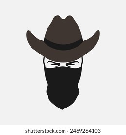 Cowboy graphic icon. Cowboy head isolated sign on white background. Vector illustration