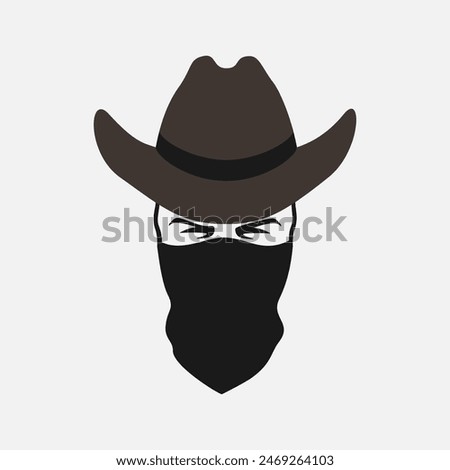 Cowboy graphic icon. Cowboy head isolated sign on white background. Vector illustration