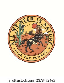 cowboy graphic t-shirt design vector files
