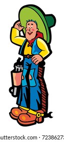 the cowboy in the green hat