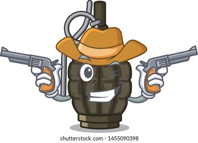 Cowboy grenade isolated with on the character