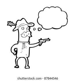 Cowboy mit Schusskartographie