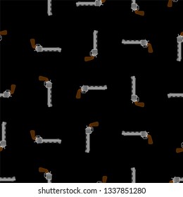 Cowboy gun pattern seamless. Wild West gunfighter weapon background. Western handgun ornament