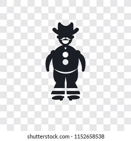 Cowboy with a gun vector icon isolated on transparent background, Cowboy with a gun logo concept