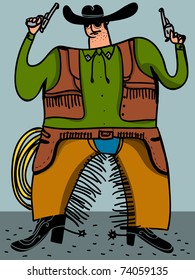 Cowboy with guns
