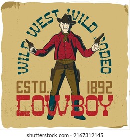 Cowboy with guns and a hat