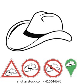 cowboy hat , cowboy accessory pointer signs in vector for print or design